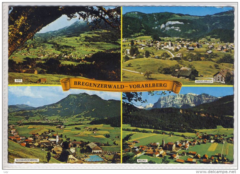 BREGENZERWALD - Mehrbildkarte M. Egg, Andelsbuch, Schwarzenberg, Bezau, Luftaufnahmen - Bregenzerwaldorte