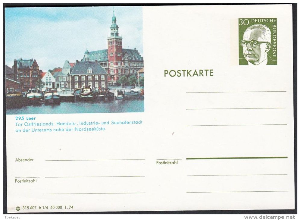 Germany 1974, Illustrated Postal Stationery "Leer", Ref.bbzg - Illustrated Postcards - Mint