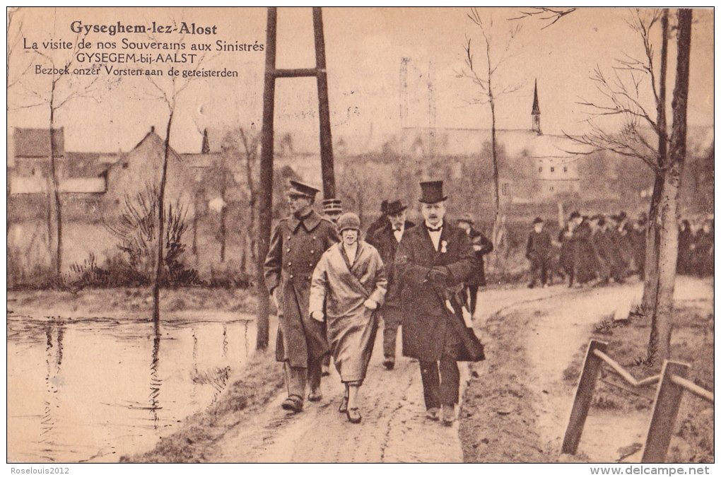 GYSEGHEM-LEZ-ALOST : La Visite De Nos Souverains Aux Sinistrés - Aalst