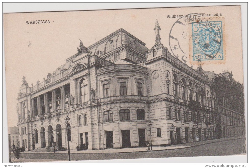 Pologne :  WARSZAWA  ;  Philharmonie   Filharmonja   ( Timbre ) - Polen