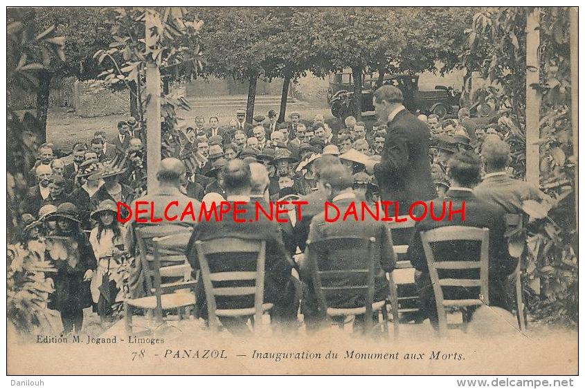 87 ---PANAZOL   Inauguration Du Monument Aux Morts   Edit Jogand 78 - Panazol