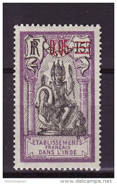 Inde Française - India - Indien 1922 Y&T N°58 - Michel N°57 *  -5cs15c Dieu Brahma - Unused Stamps