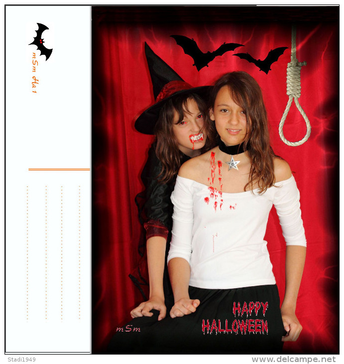 Halloween Vampir Dracula Hexe Witch Fledermaus Bat Bondage 7 Fotokarten Von MSm - Halloween