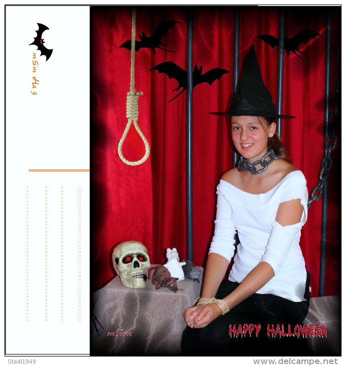 Halloween Vampir Dracula Hexe Witch Fledermaus Bat Bondage 7 Fotokarten Von MSm - Halloween