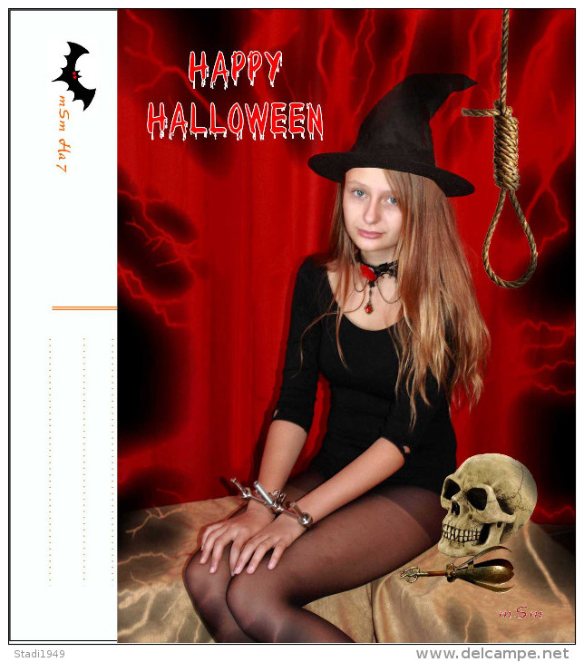 Halloween Vampir Dracula Hexe witch Fledermaus bat bondage 7 Fotokarten von mSm