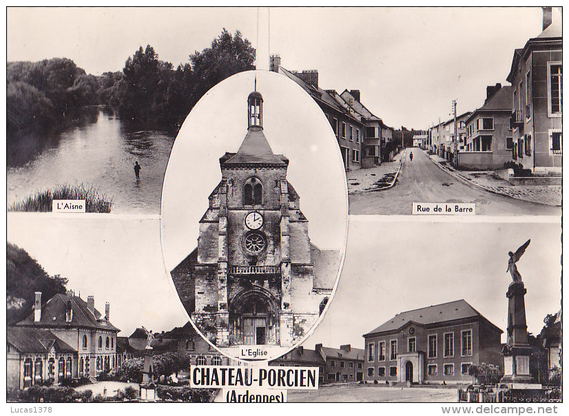 08 / CHATEAU PORCIEN / ECOLES / RUE DE LA BARRE / HOTEL DE VILLE / L AISNE / CIRC 1958 - Chateau Porcien