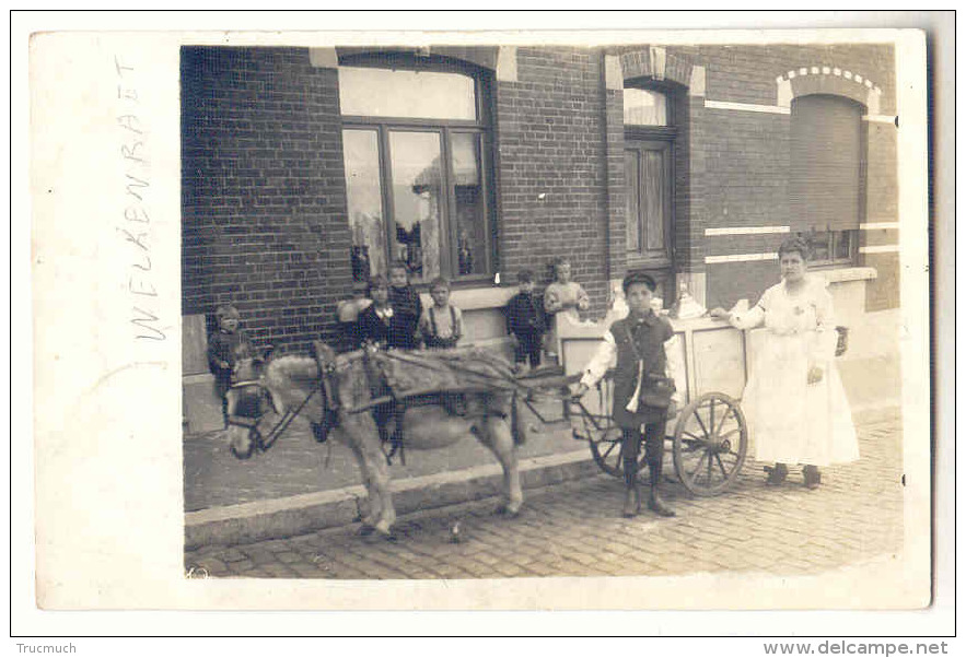 E3827  -  WELKENRAEDT  -  Attelage De Marchand De Glace  *  Carte - Photo  * - Welkenraedt