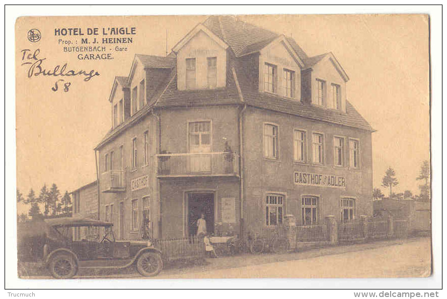 E3822  -  BUTGENBACH  -  Hôtel De L'aigle - J. HEINEN - Butgenbach - Bütgenbach