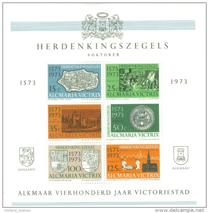 NEDERLAND  1973  Herdenkingszegels Sheet ALKMAAR 400 Jaar VICTORIESTAD 1573-1973  MNH ** Postfris - Erinnofilie