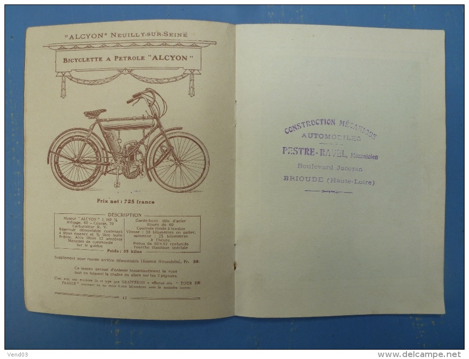 CATALOGUE CYCLES ALCYON 1909,