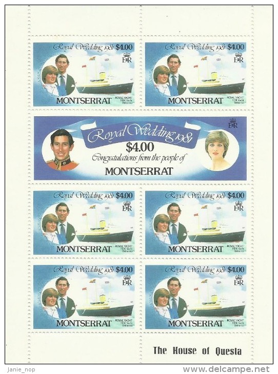 Montserrat 1981 Royal Wedding $ 4.00 Sheetlet MNH - Montserrat