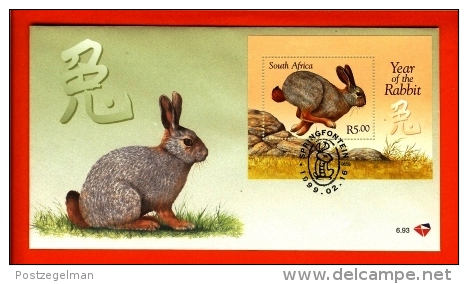 RSA, 1999, Mint First Day Cover Nr. 6-93, Year Of The Rabbit, Block 73,  SACCnr(s) - FDC