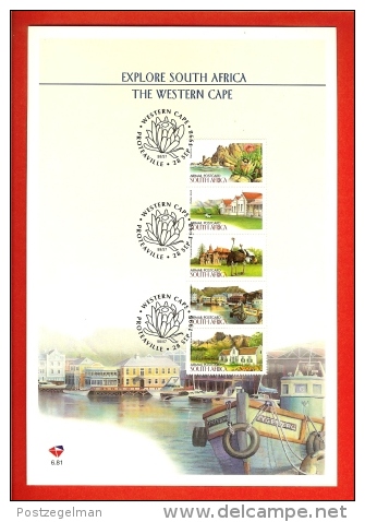 RSA, 1998, Mint First Day Cover Nr. 6-81,  Tourism Western Cape Card,  SACCnr(s) - FDC