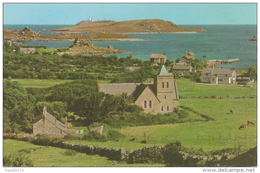 GB - Co - The Church &amp; Old Grimsby - Tresco, Scilly - Ed. F. E. Gibson N° 949  Written / écrite / Geschrieben 1977) - Scilly Isles