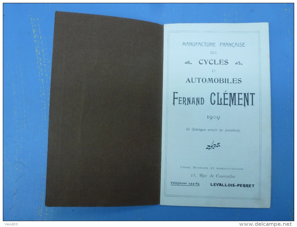 CYCLES FERNAND CLEMENT, LEVALLOIS PERRET, 1909 - Reclame