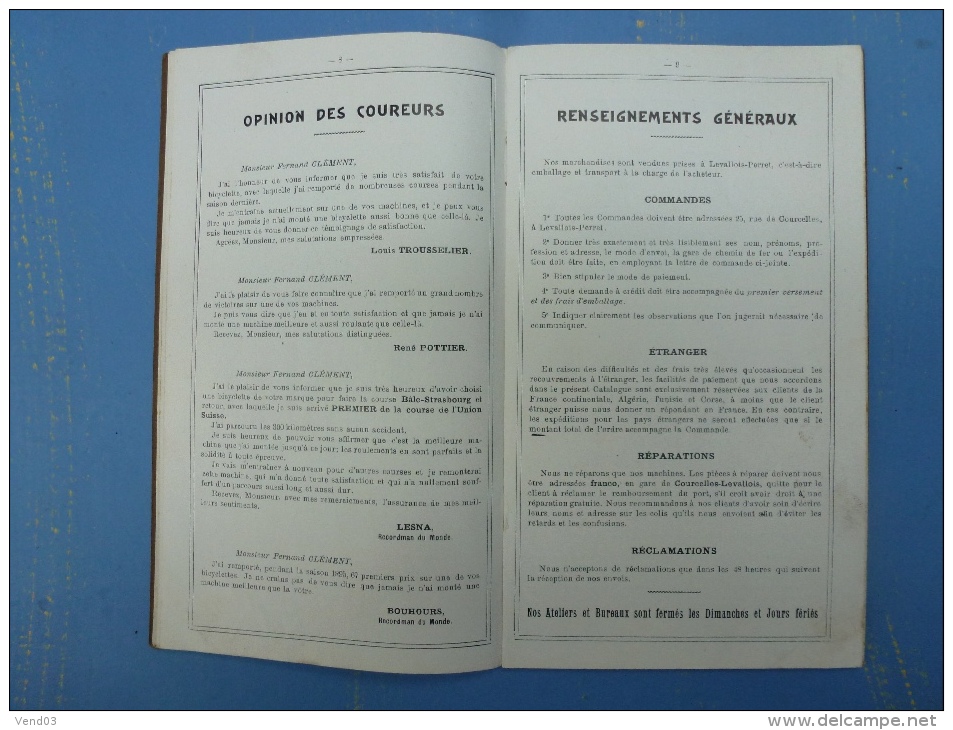 CYCLES FERNAND CLEMENT, LEVALLOIS PERRET, 1909