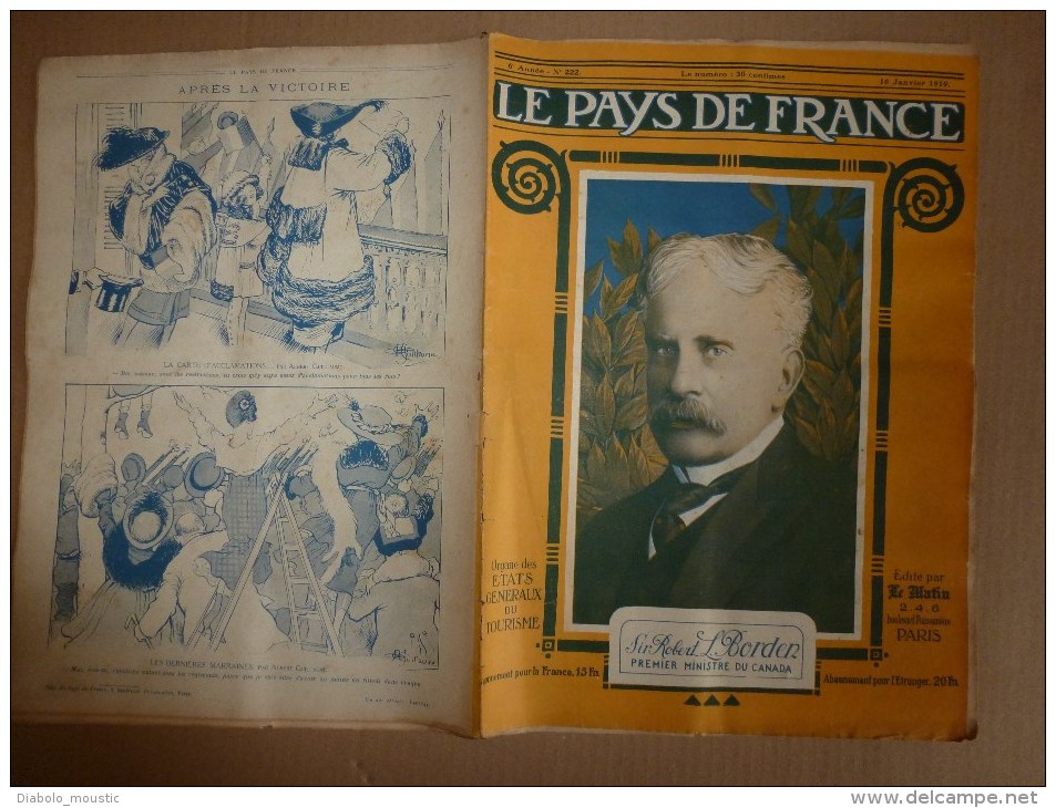 1919 LPDF: Diables-Bleus à Bruxelles;Plan Des OBUS De BERTHAS à Paris;Inondation Seine;Carnet De Route D'un HUSSARD - Français