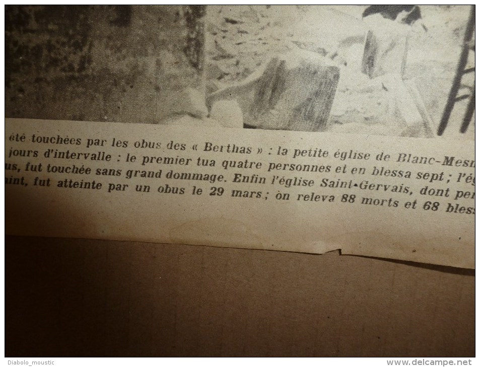 1919 LPDF: Diables-Bleus à Bruxelles;Plan des OBUS de BERTHAS à Paris;Inondation Seine;Carnet de route d'un HUSSARD