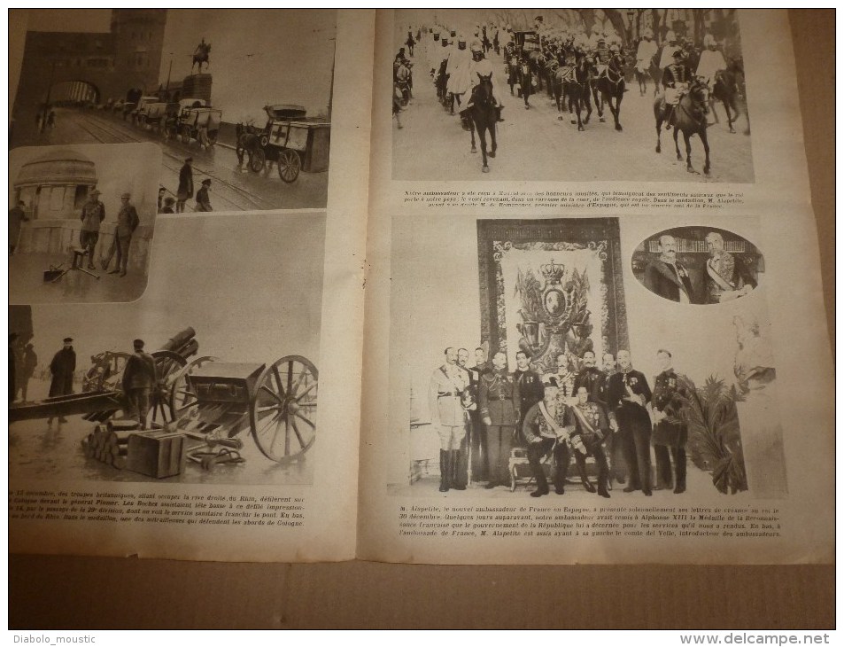 1919 LPDF: Diables-Bleus à Bruxelles;Plan des OBUS de BERTHAS à Paris;Inondation Seine;Carnet de route d'un HUSSARD