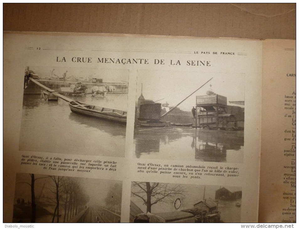 1919 LPDF: Diables-Bleus à Bruxelles;Plan des OBUS de BERTHAS à Paris;Inondation Seine;Carnet de route d'un HUSSARD