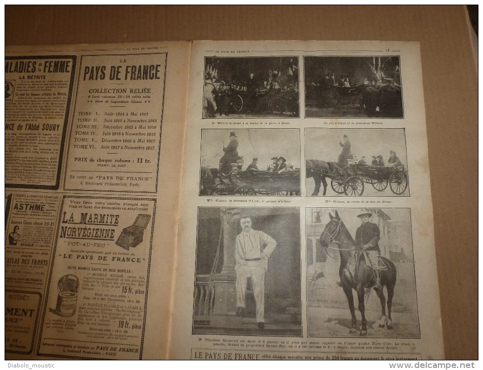 1919 LPDF: Diables-Bleus à Bruxelles;Plan des OBUS de BERTHAS à Paris;Inondation Seine;Carnet de route d'un HUSSARD