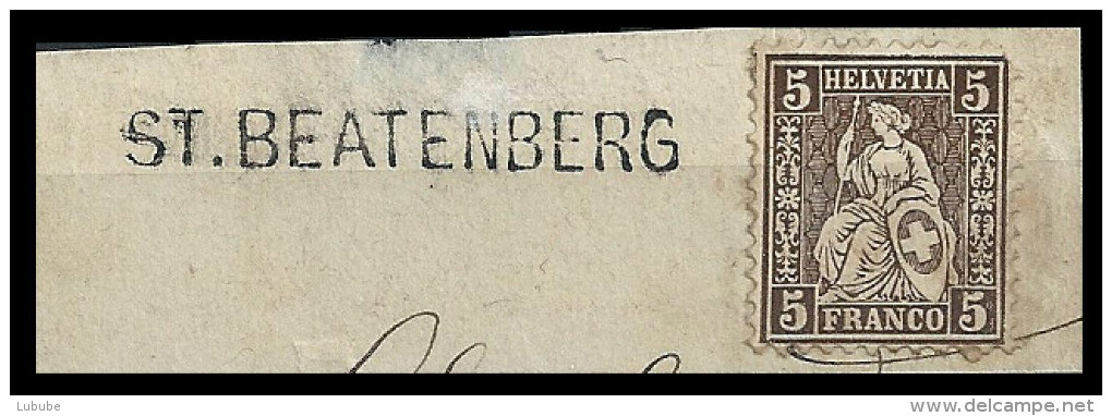 Briefausschnitt  ST.BEATENBERG         Ca. 1865 - Brieven En Documenten