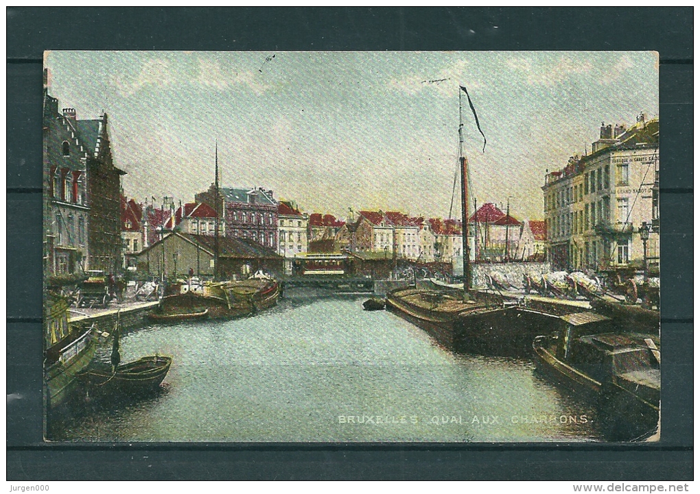 BRUXELLES: Quai Aux Charbons, Gelopen Postkaart 1909 (GA17974) - Navigazione
