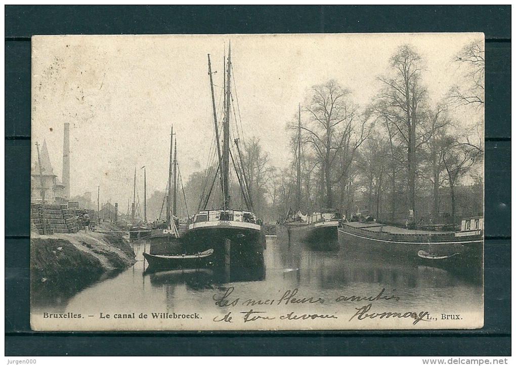 BRUXELLES: Le Canal De Willebroeck, Gelopen Postkaart 1902 (GA17977) - Hafenwesen