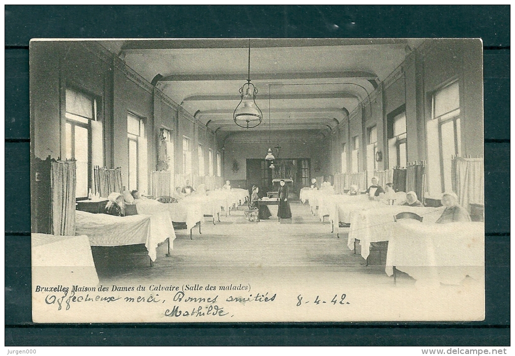 BRUXELLES: Maiso Des Dames Du Calvaire, Gelopen Postkaart 1942 (GA17978) - Gezondheid, Ziekenhuizen