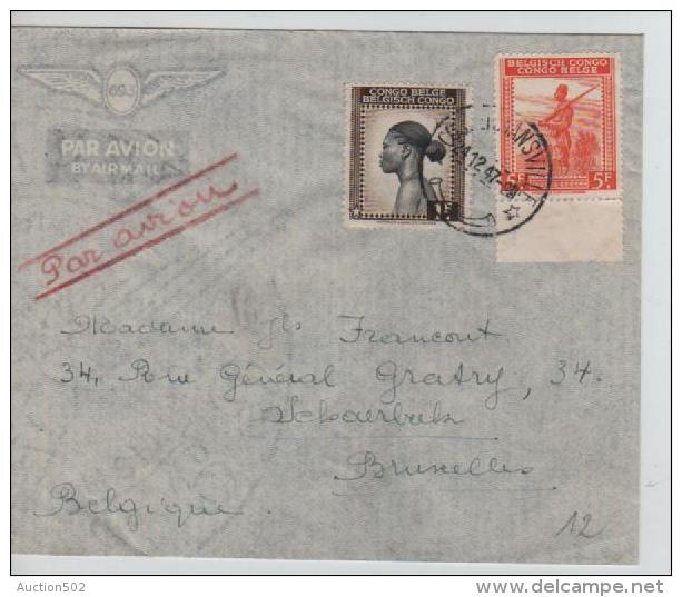 Belgisch Congo Belge Lettre Avion Costermansville 1947 V.Schaerbeek PR1179 - Lettres & Documents