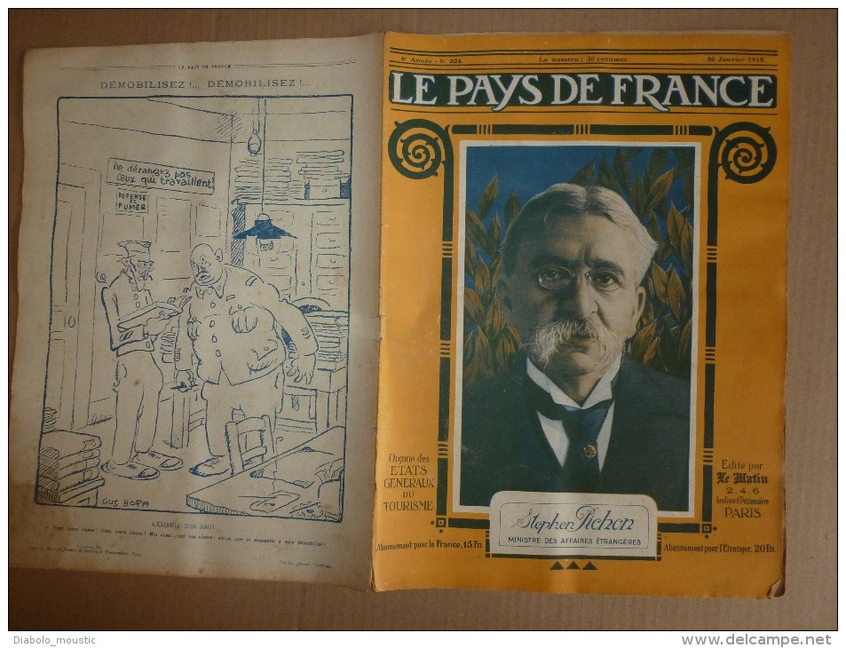 1919 LPDF: Aviateur Védrines;Fanions LPDF;Japon;Révolution Berlin;FIUME;Coblence;Général De La Révolution (Championnet) - Français