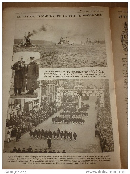 1919 LPDF: Aviateur Védrines;Fanions LPDF;Japon;Révolution Berlin;FIUME;Coblence;Général de la Révolution (Championnet)