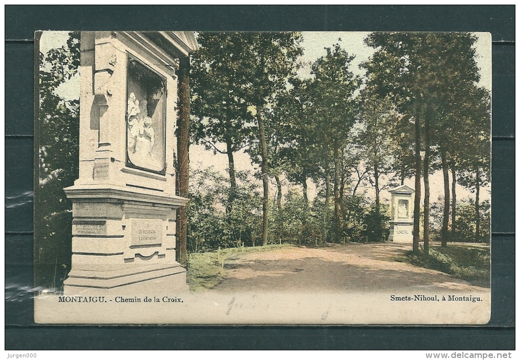 MONTAIGU: Chemin De La Croix, Gelopen Postkaart 1906 (GA18694) - Scherpenheuvel-Zichem