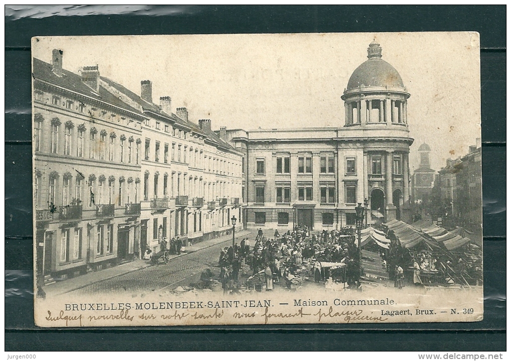 BRUXELLES MOLENBEEK: Maison Communale, Gelopen Postkaart 1905 (GA18720) - Molenbeek-St-Jean - St-Jans-Molenbeek