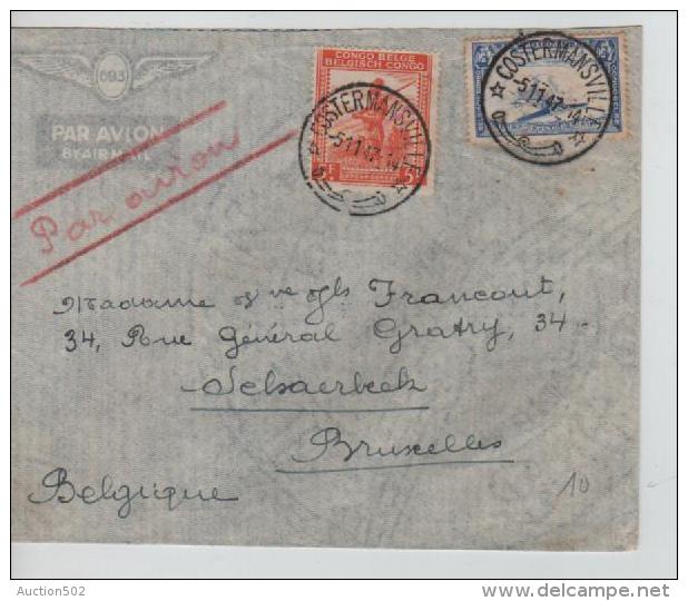 Belgisch Congo Belge Lettre Avion Costermansville 1947 V.Schaerbeek PR1183 - Lettres & Documents