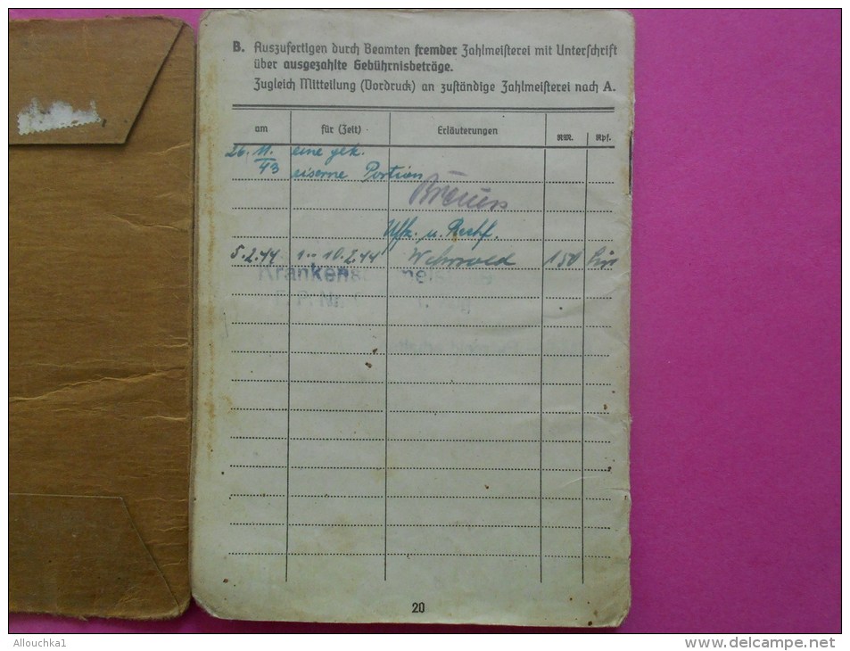 Rare 1943 Deutche Reich SOLDBUCH Livret Solde Papier Militaire Allemand Engagé  Force GOETTMANN L. Saint AVOLD L´hôpital - Documenti Storici