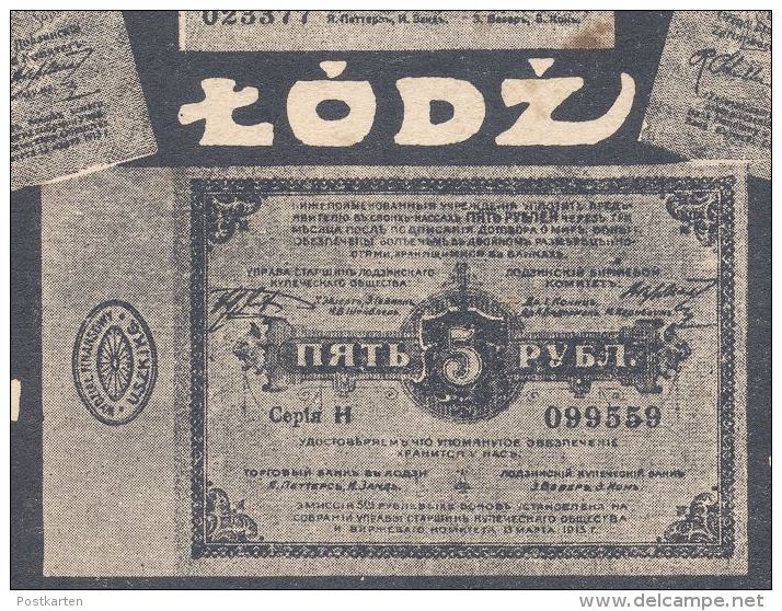 ALTE POSTKARTE LODZ BONY BONS 1914 1915 GELDSCHEIN RUBEL Monnaies Money Monnaie Billet De Banque AK Cpa Postcard - Münzen (Abb.)