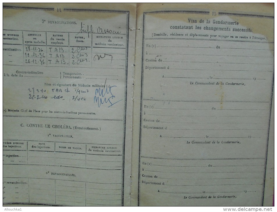 Livret militaire  classe 1934 + fascicule mobilisation ordre de route GOETTMANN L. Saint AVOLD l'hôpital