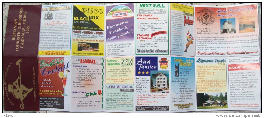 ROMANIA-TOURISTIC &amp; BUSSINES CARD MAP  MURES,1999 - Autres & Non Classés