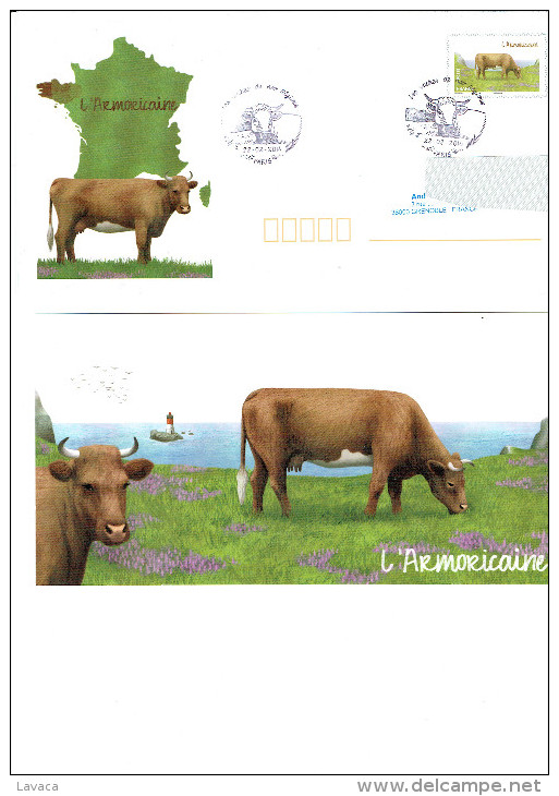 Enveloppe Entier Postale Oblitérée F. D. C. Race Bovine L'Armoricaine + Bristol Correspondance / Phare - Mosquées & Synagogues