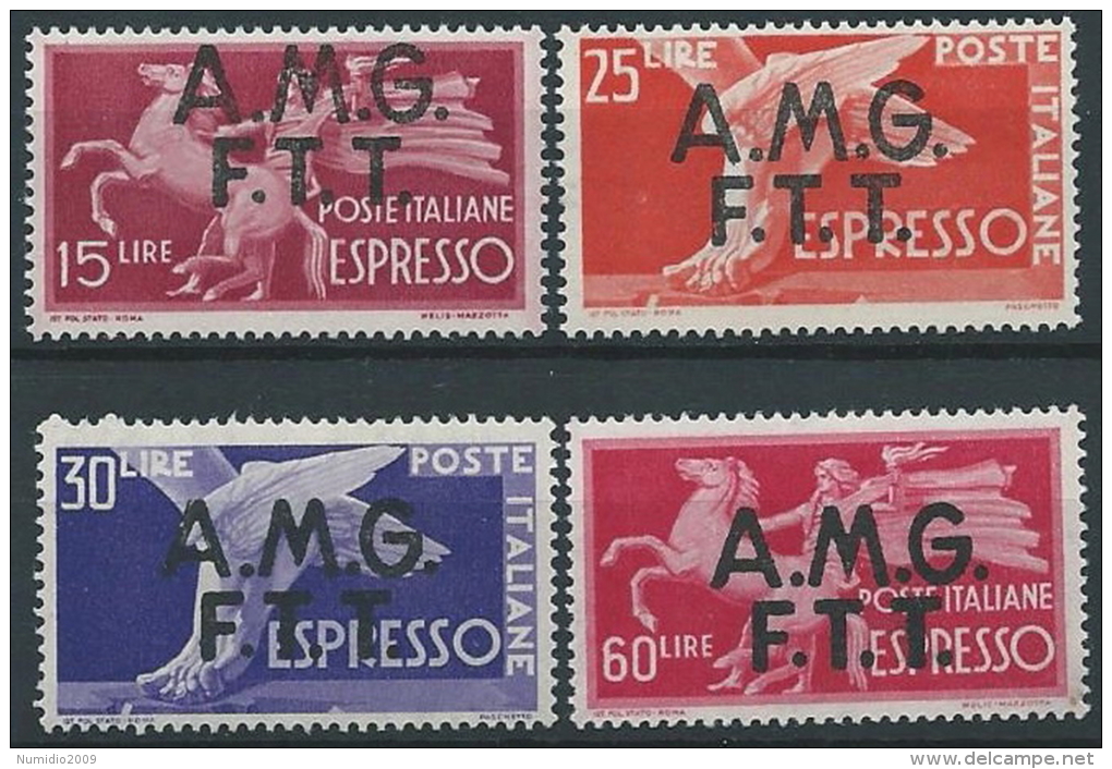 1947-48 TRIESTE A ESPRESSO DEMOCRATICA 4 VALORI MH * - ED902 - Express Mail