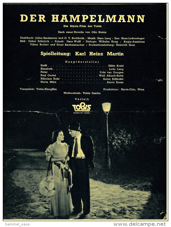 "Illustrierter Film-Kurier" "Der Hampelmann" Mit Hilde Krahl , Lotte Lang -  Filmprogramm Nr.2844 Von 1938 - Sonstige & Ohne Zuordnung