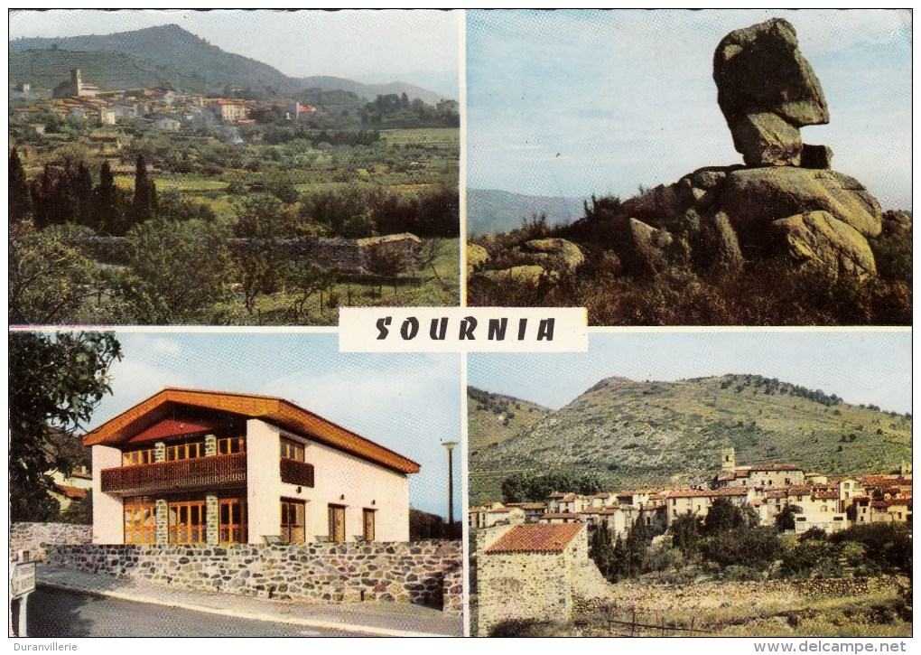 66 - Sournia - Vue Générale, Le Rocher Cornu, Le Foyer Rural - Sournia