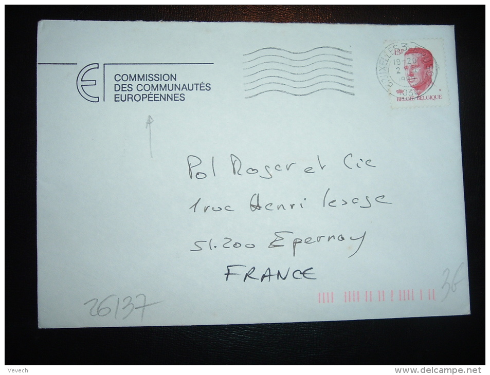 LETTRE POUR FRANCE TP BELGIQUE 13F OBL.MEC. 2 II 1989 BRUXELLES 3 BRUSSEL + COMMISSION DES COMMUNAUTES EUROPEENNES - EU-Organe