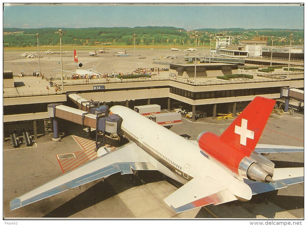 Aeroport De Zurich-avion Swissair -cpm - Aerodrome