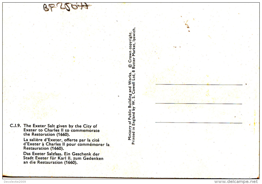 BF25077 The Exeter Salt Given By The City  Exet  United Kingdom Front/back Image - Exeter