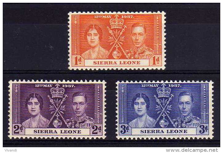 Sierra Leone - 1937 - GVI Coronation - MH - Sierra Leone (...-1960)