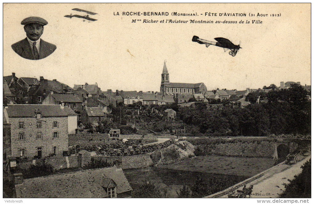 LA ROCHE BERNARD =  FÊTES D´AVIATION DE 1913 - RICHIER ET MONTMAIN  ( 5 CARTES ) - Otros & Sin Clasificación