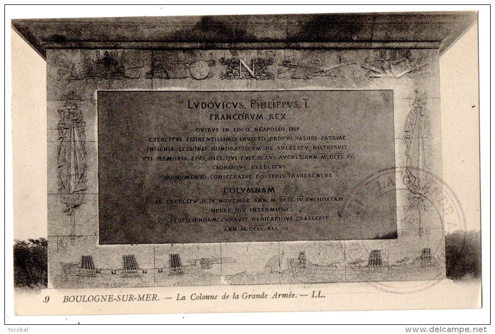 CP, MILITARIA, MONUMENTS AUX MORTS, BOULOGNE-sur-MER, La Colonne De La Grande Armée, Vierge - Kriegerdenkmal