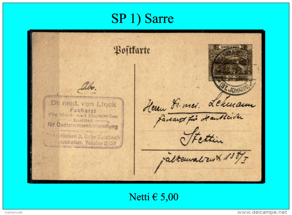 Sarre-SP001 - Postal Stationery